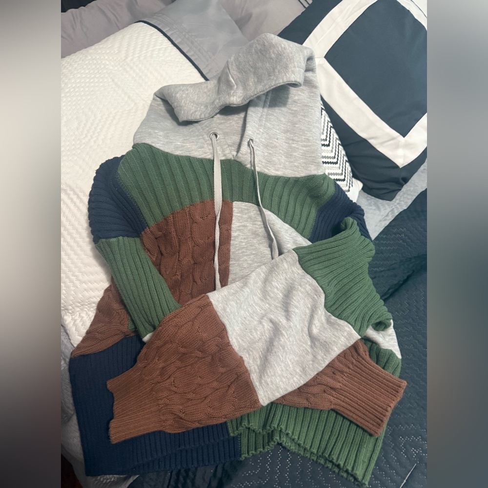 Colorblock Knit womens Sweater- fitz and eddi MEDIUM cropped - Picture 2 of 4